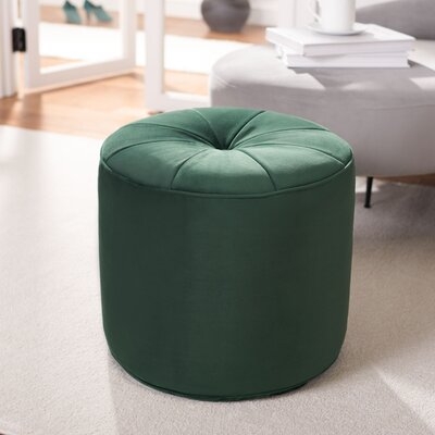 Almedia 20.1" Wide Velvet Tufted Round Pouf Ottoman - Image 0