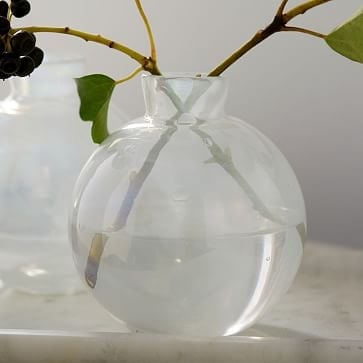OPP Glass Round Bud Vase, Set of 3, Smoke - Image 3