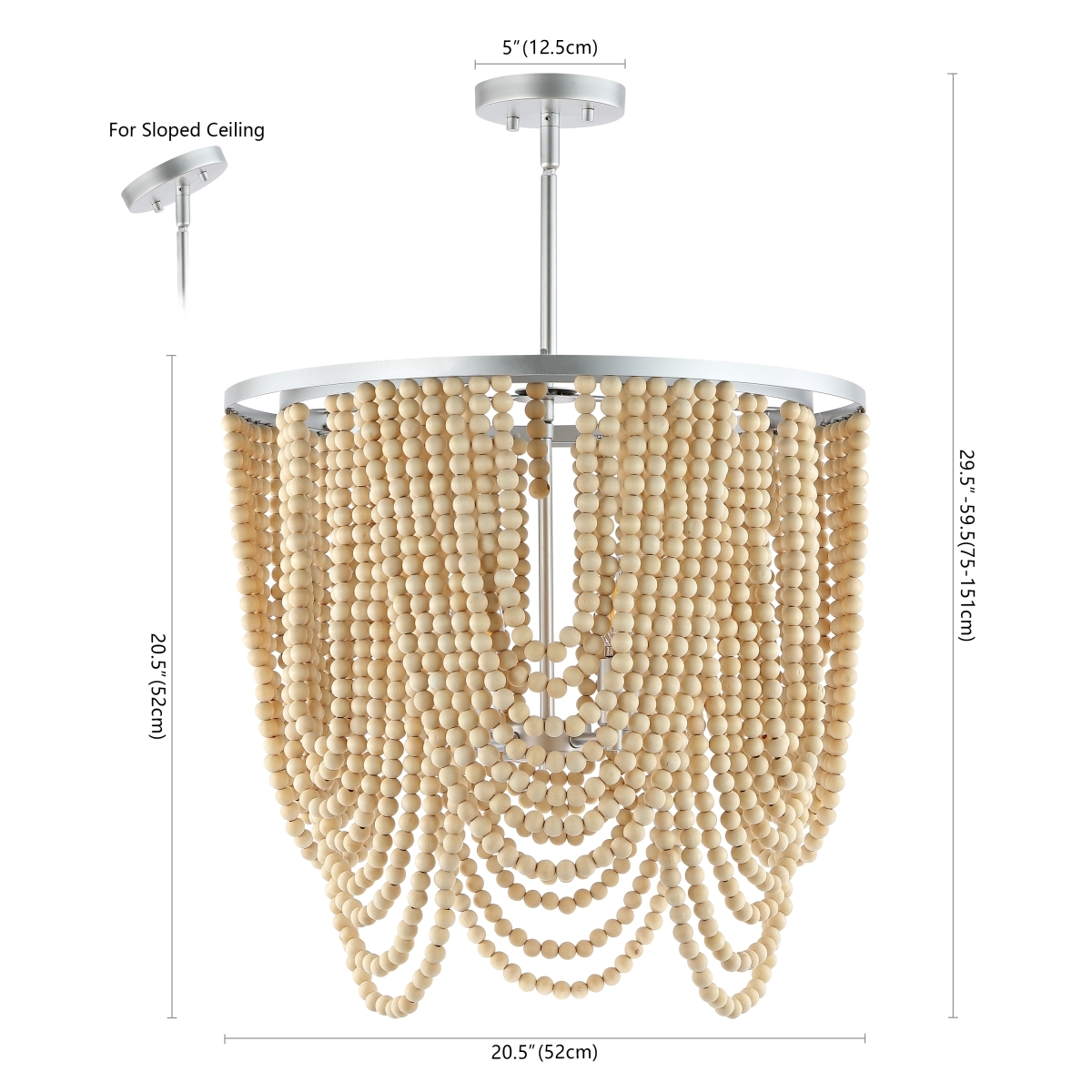 Bressi 4Lt 20.5" Chandelier - Silver/Natural - Safavieh - Image 0