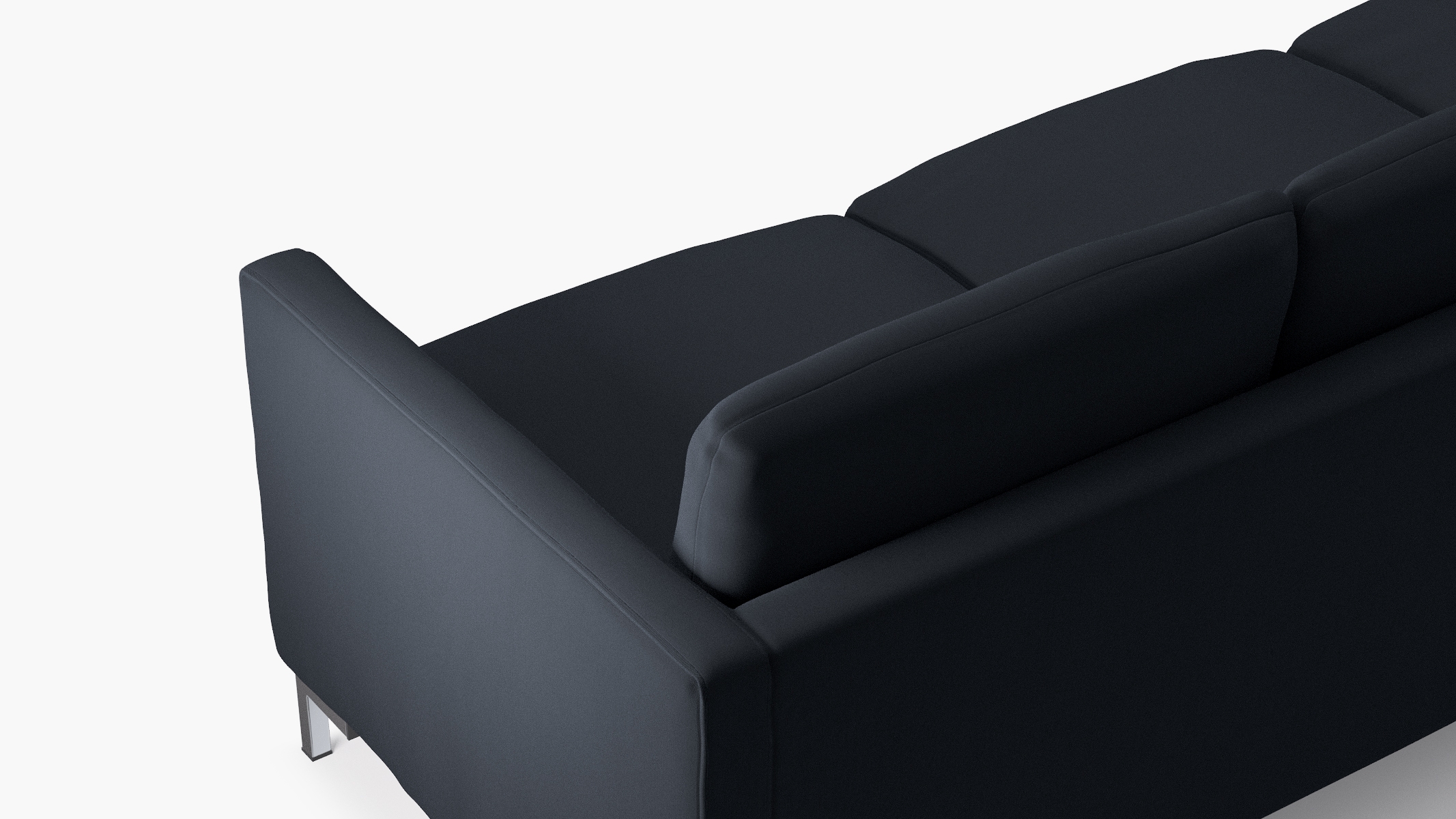 Modern Sofa, Navy Everyday Linen, Chrome - Image 4