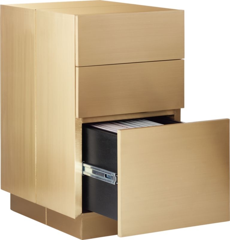 Penn Brass Clad Narrow 3 Drawer File Cabinet - Image 3
