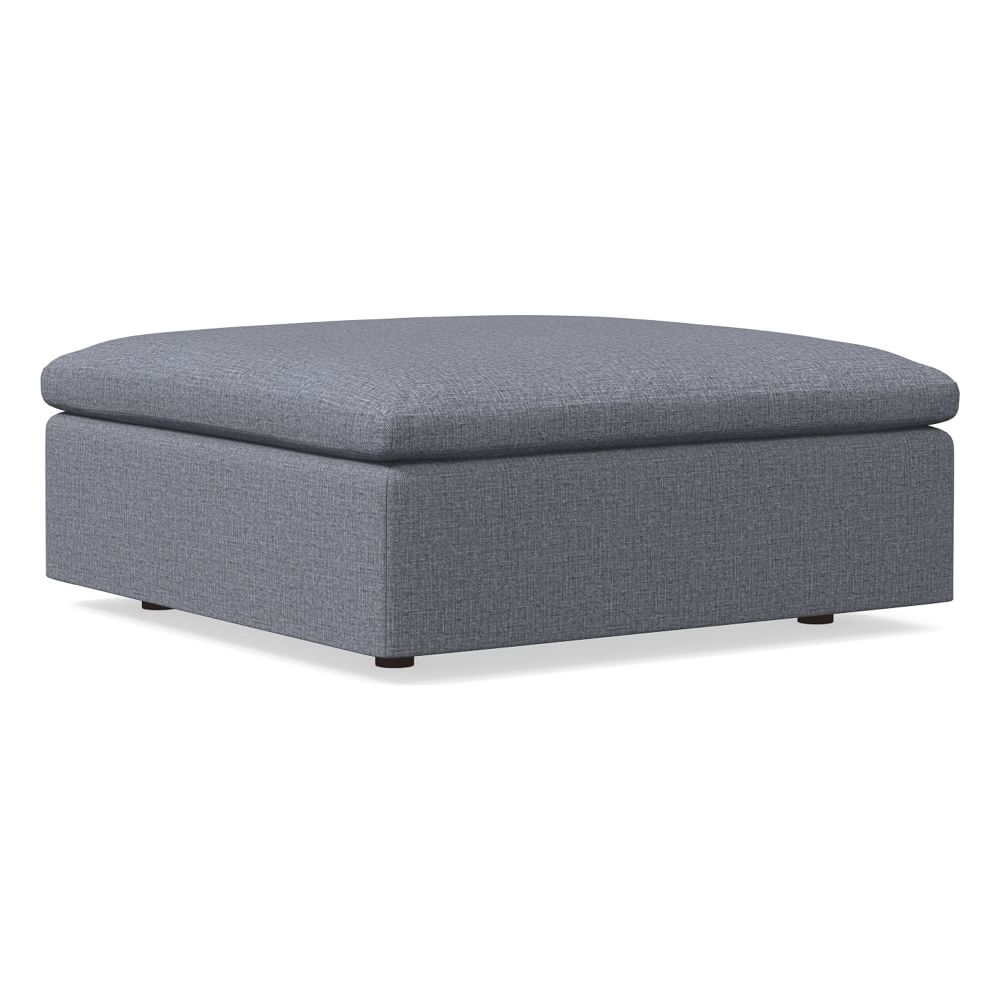 Harmony Modular Ottoman, Down, Yarn Dyed Linen Weave, Graphite, Concealed Supports - Image 0