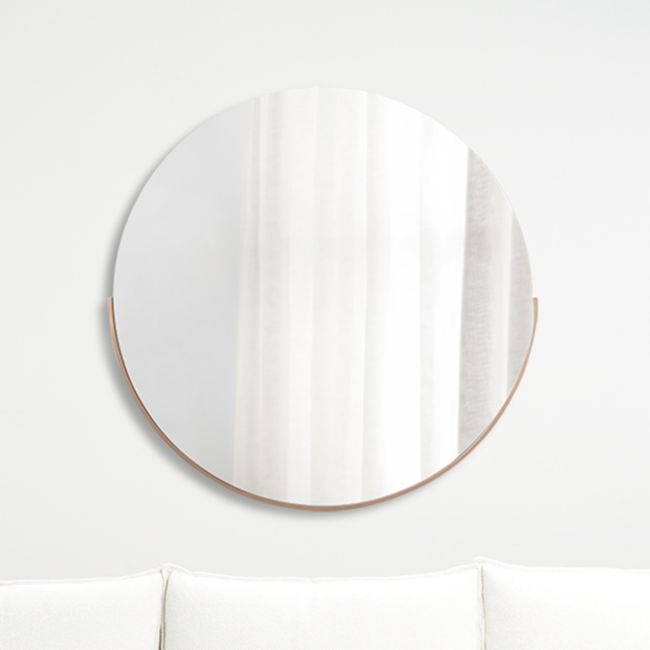 Gerald Large Round Rose Gold Wall Mirror - Image 0