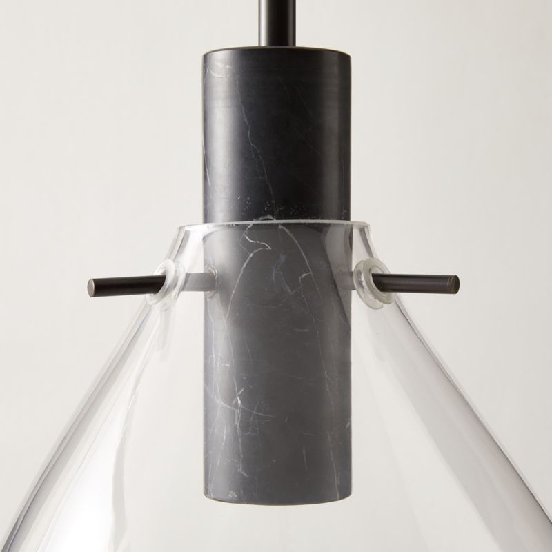 Calandra Glass And Black Marble Pendant Light Large - Image 2