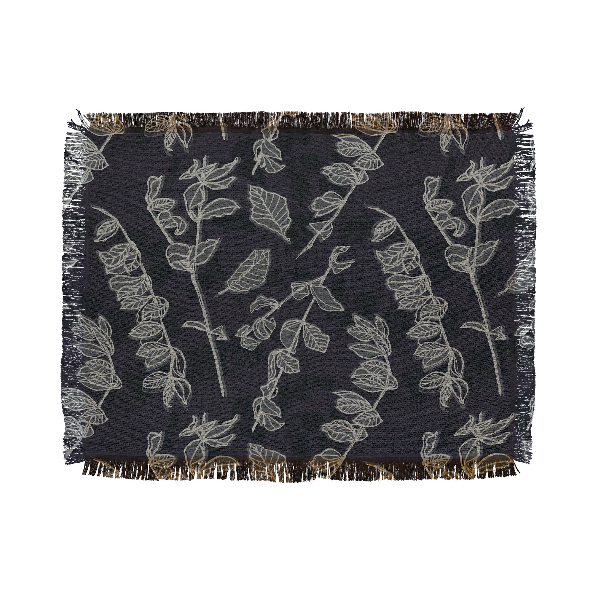 Sketched Nature Branches 1 by Mareike Boehmer - Woven Throw Blanket 60" x 50" - Image 0