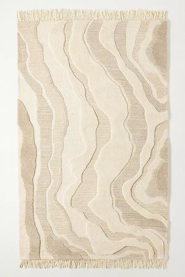 Hand-Tufted Sierra Rug By Anthropologie in Beige Size 5X8 - Image 0
