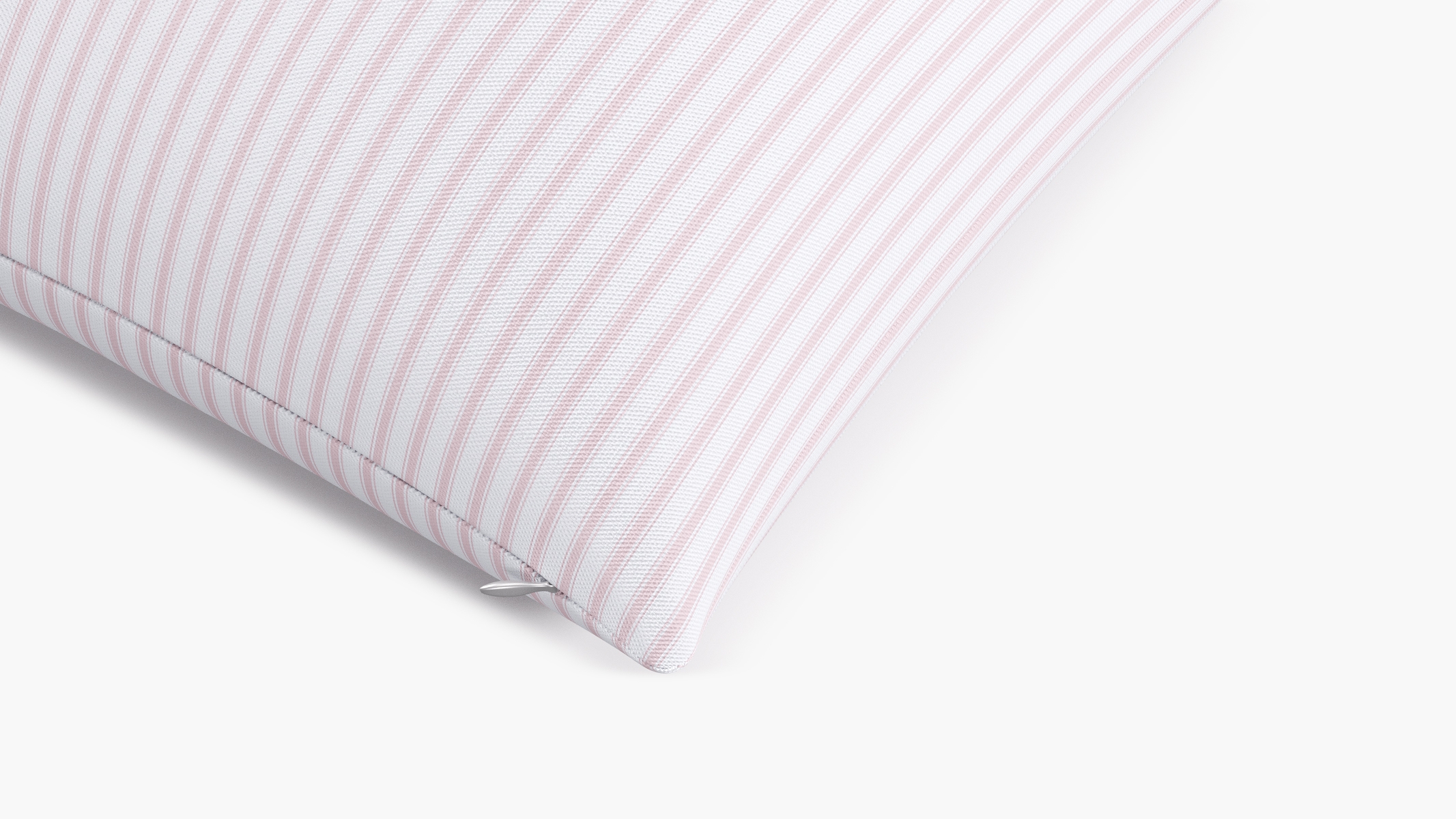 Throw Pillow 22", Pink Classic Ticking Stripe, 22" x 22" - Image 1