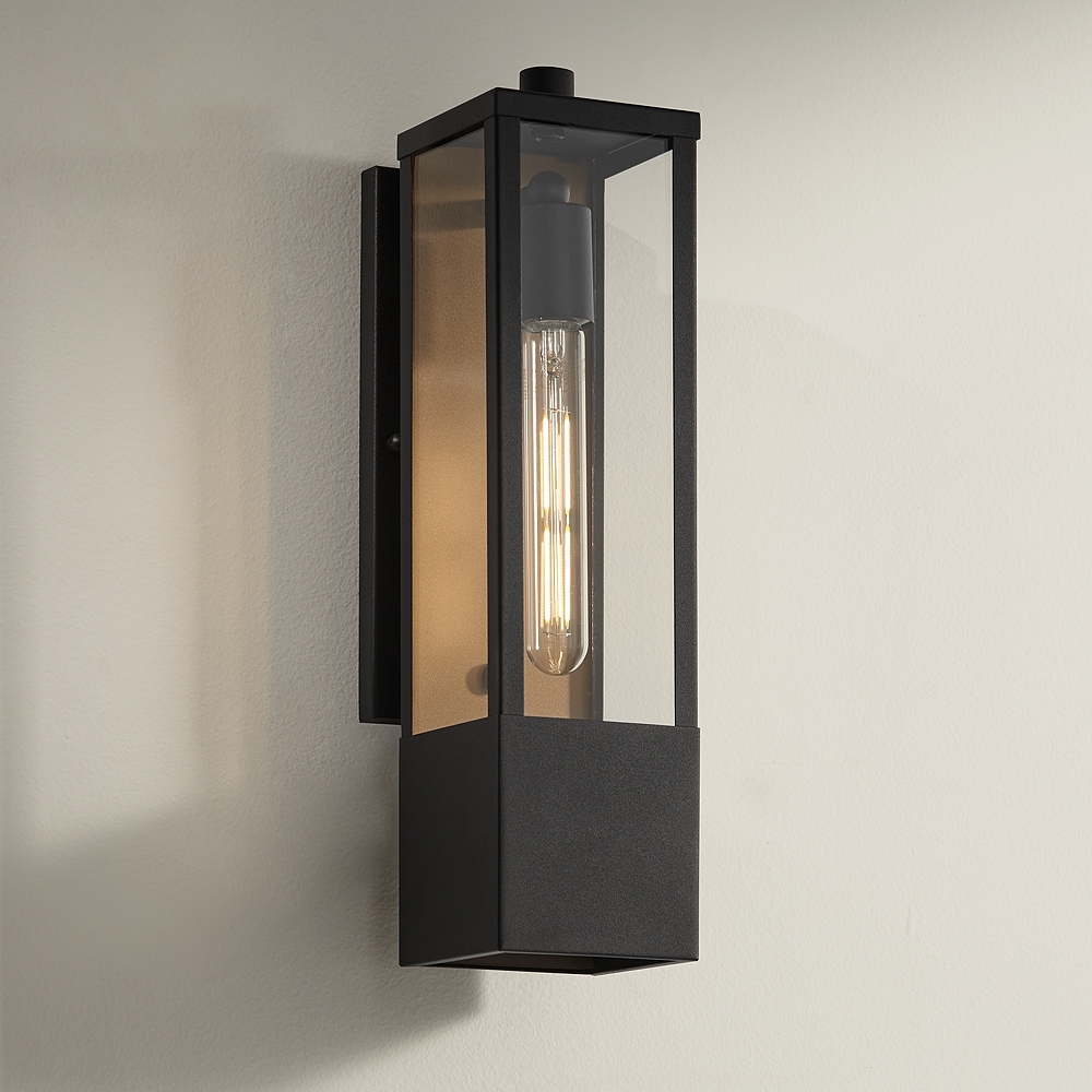 Possini Euro Berk 16" High Black and Gold Modern Wall Sconce - Image 0