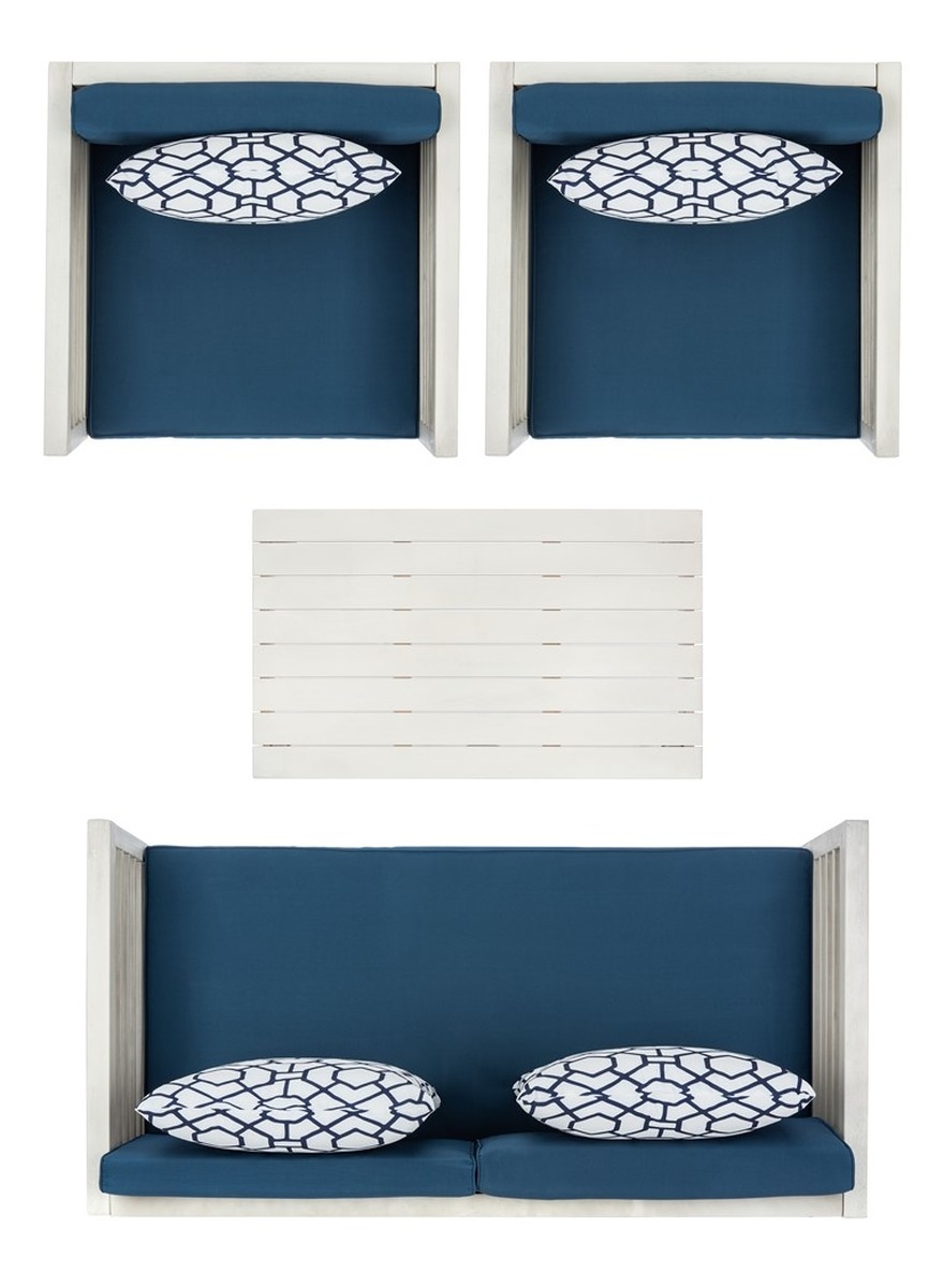 Alda 4 Piece Set - White/Nvy + Trellis P - Safavieh - Image 4