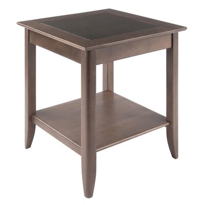 Wood Contemporary Home Santino End Table, Oyster Gray - Image 0