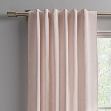 Cotton Canvas Fragmented Lines Curtains, 48"x108", Pink Blush - Image 2
