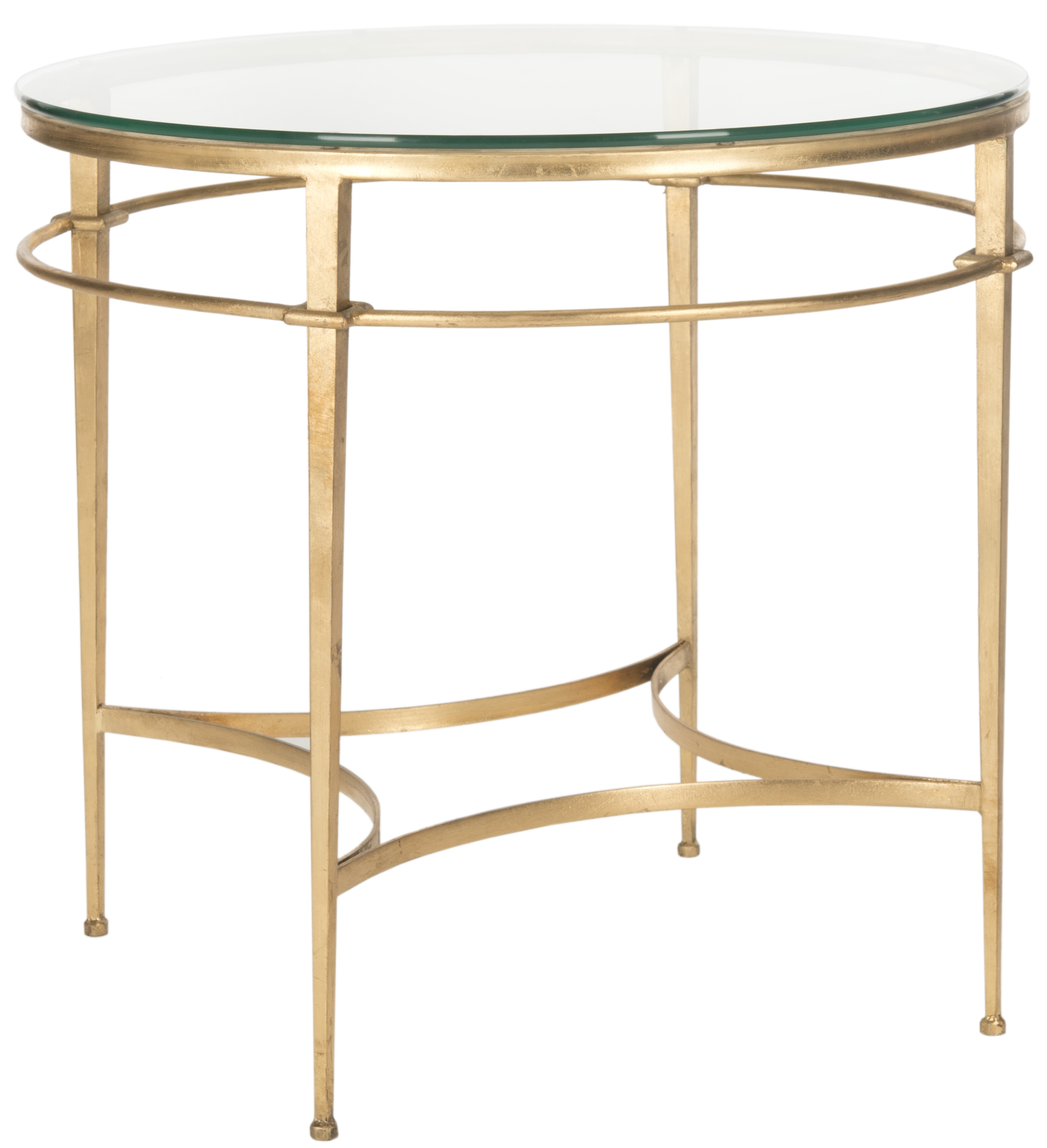 Ingmar Round Glass Side Table - Gold - Safavieh - Image 1