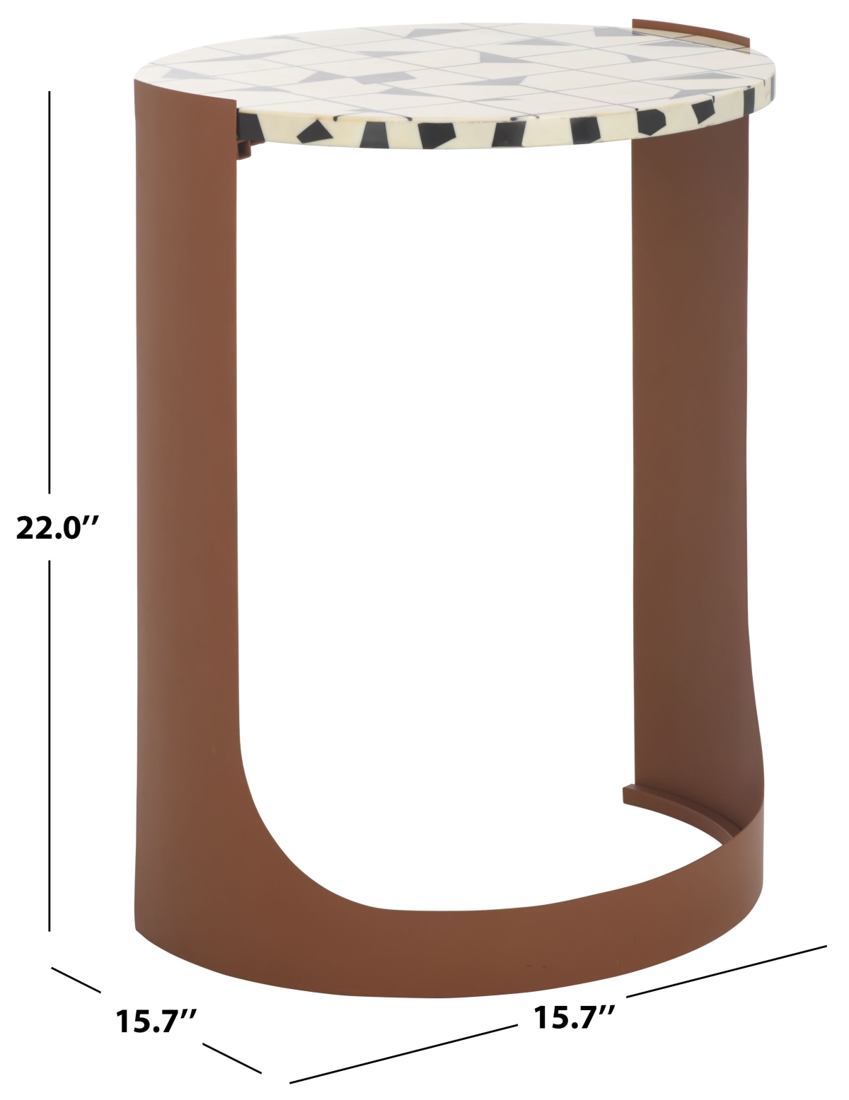 Tomlinson Resin Top Acc Table - Brown / White - Image 8