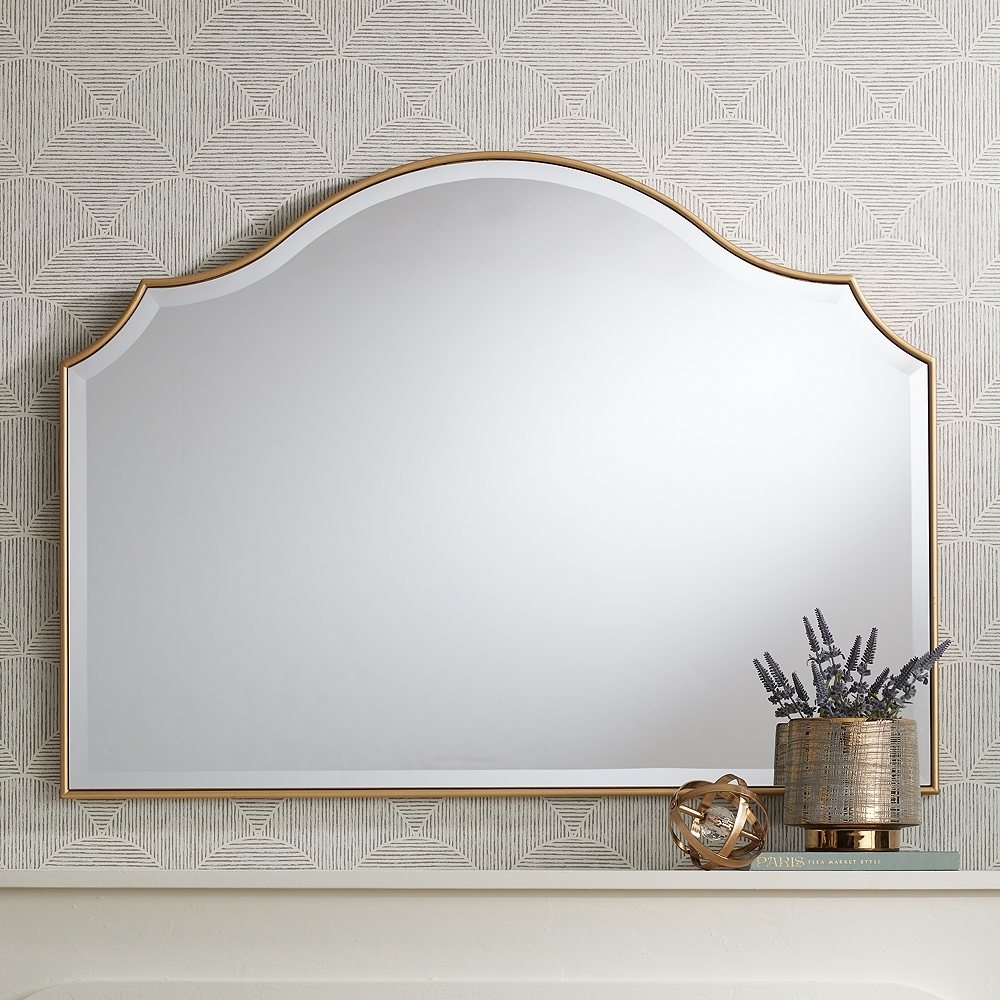 Noble Park Vinyard Gold 38" x 28" Arch Wall Mirror - Image 0