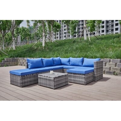 Beaufort Outdoor Patio Sectional With Storage Ottoman - Image 0