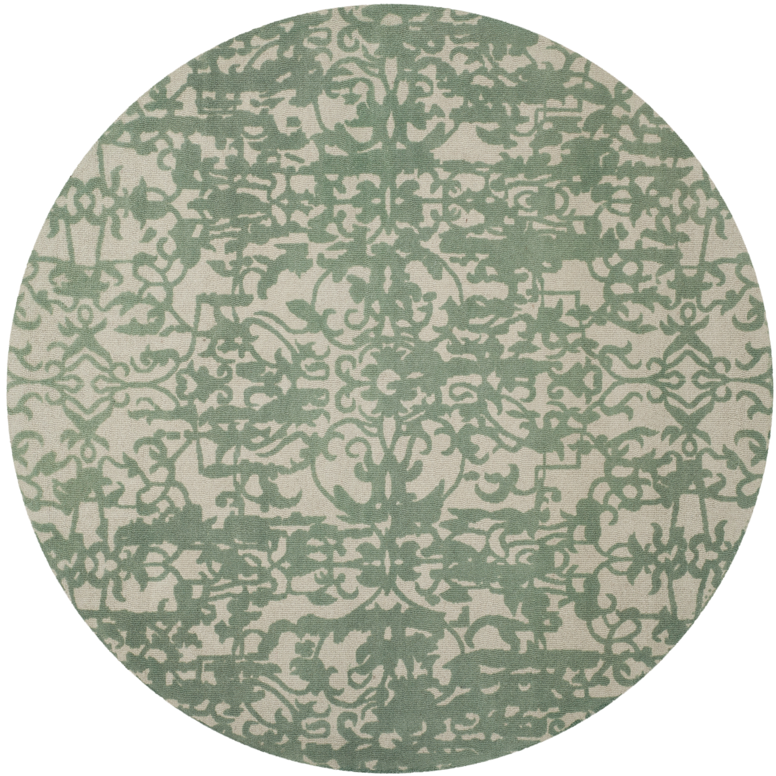 Arlo Home Hand Tufted Area Rug, RVT101C, Grey/Turquoise,  6' X 6' Round - Image 0