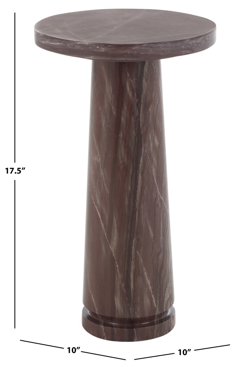 Valentia Round Marble Accent Table - Pink - Image 7