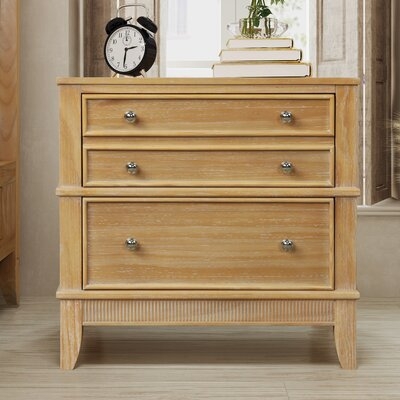 Beckville 3 - Drawer Solid Wood Nightstand in Natural Wood - Image 0