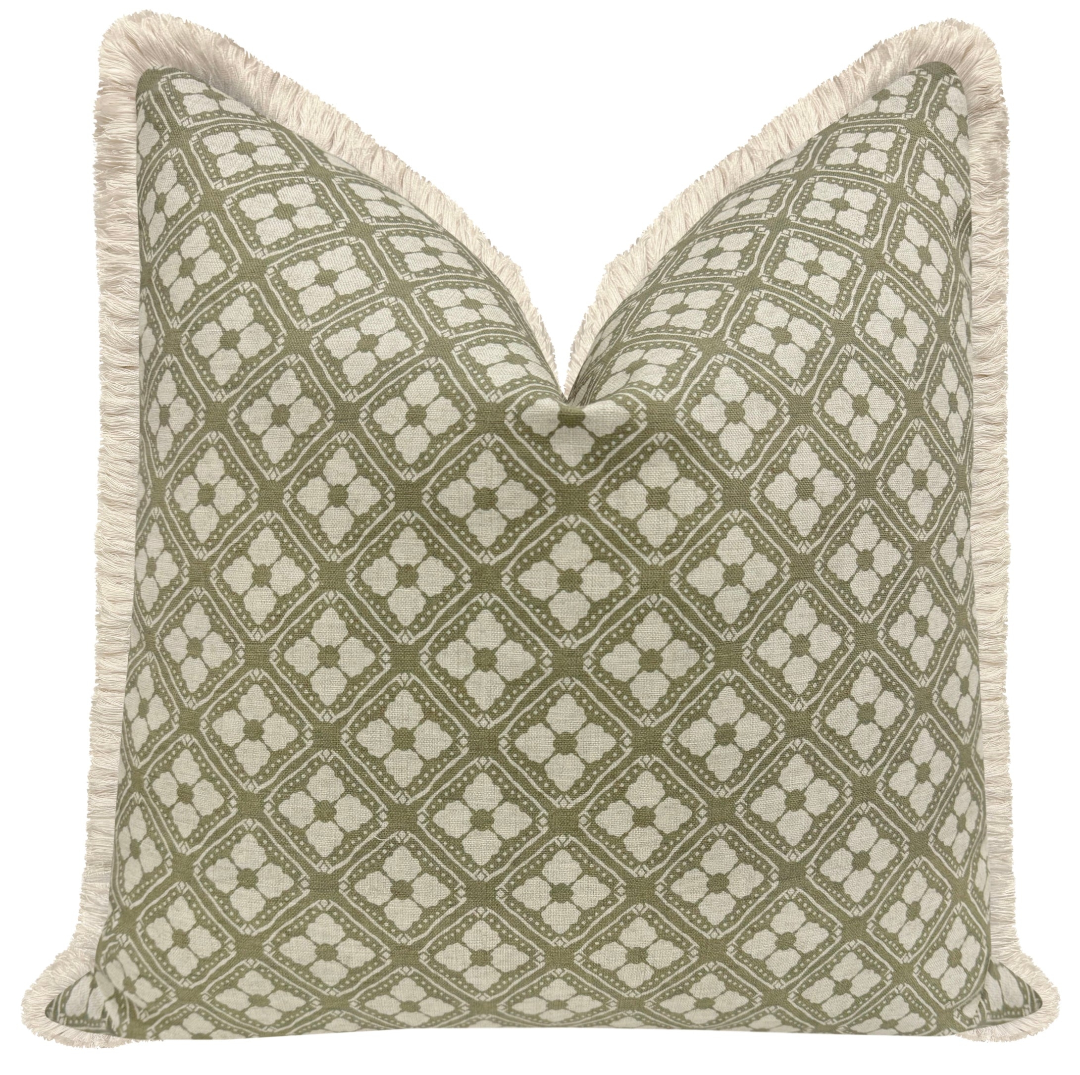 ELLISTON HOUSE : ECHO // SAGE - 20” X 30” QUEEN SHAM / NATURAL FRINGE / Natural - Image 0