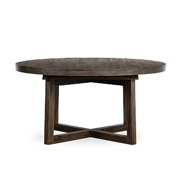 Logan Round Expandable Dining Table, Rubbed Black - Image 1