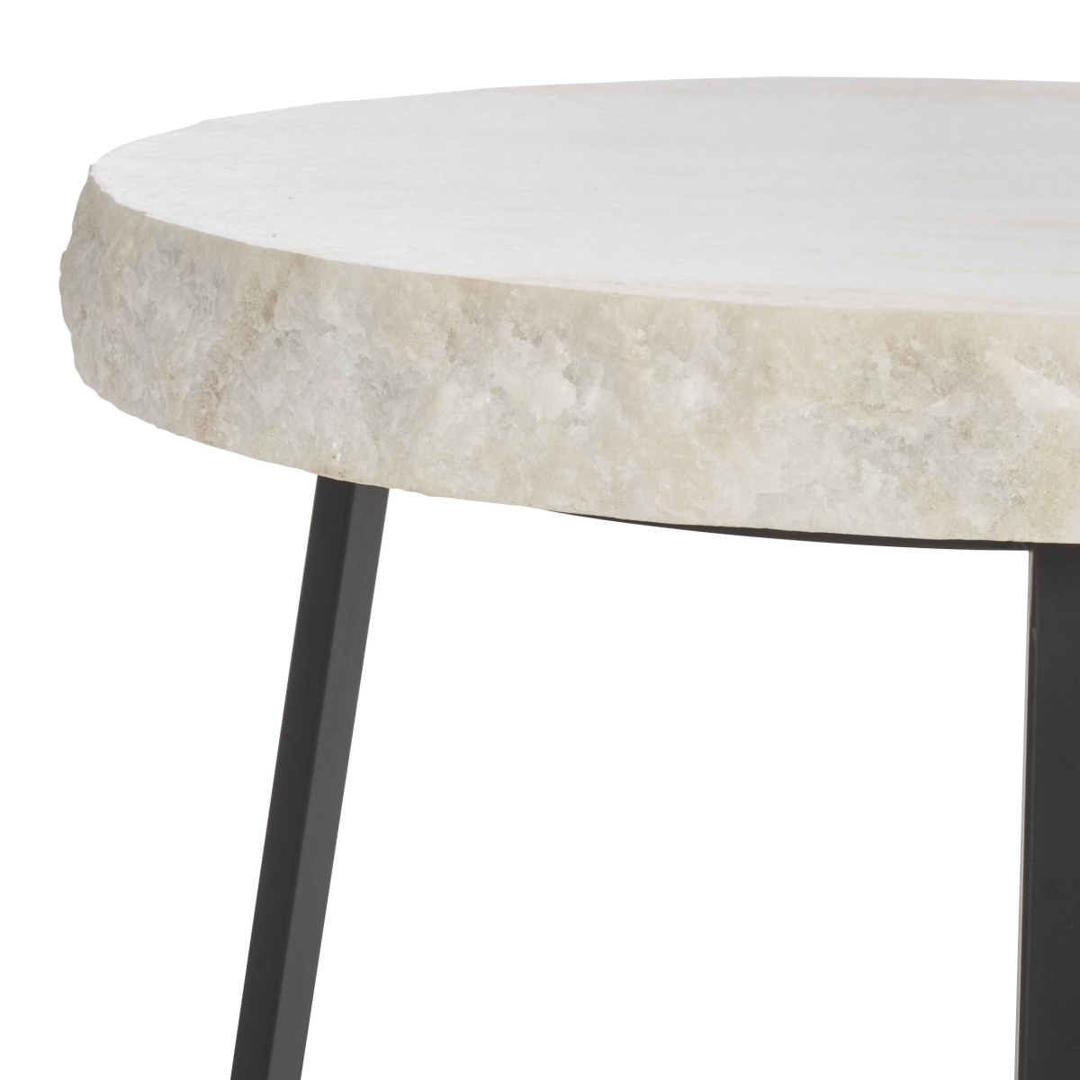 Elenore Marble Side Table - Cream / Black - Safavieh - Image 2