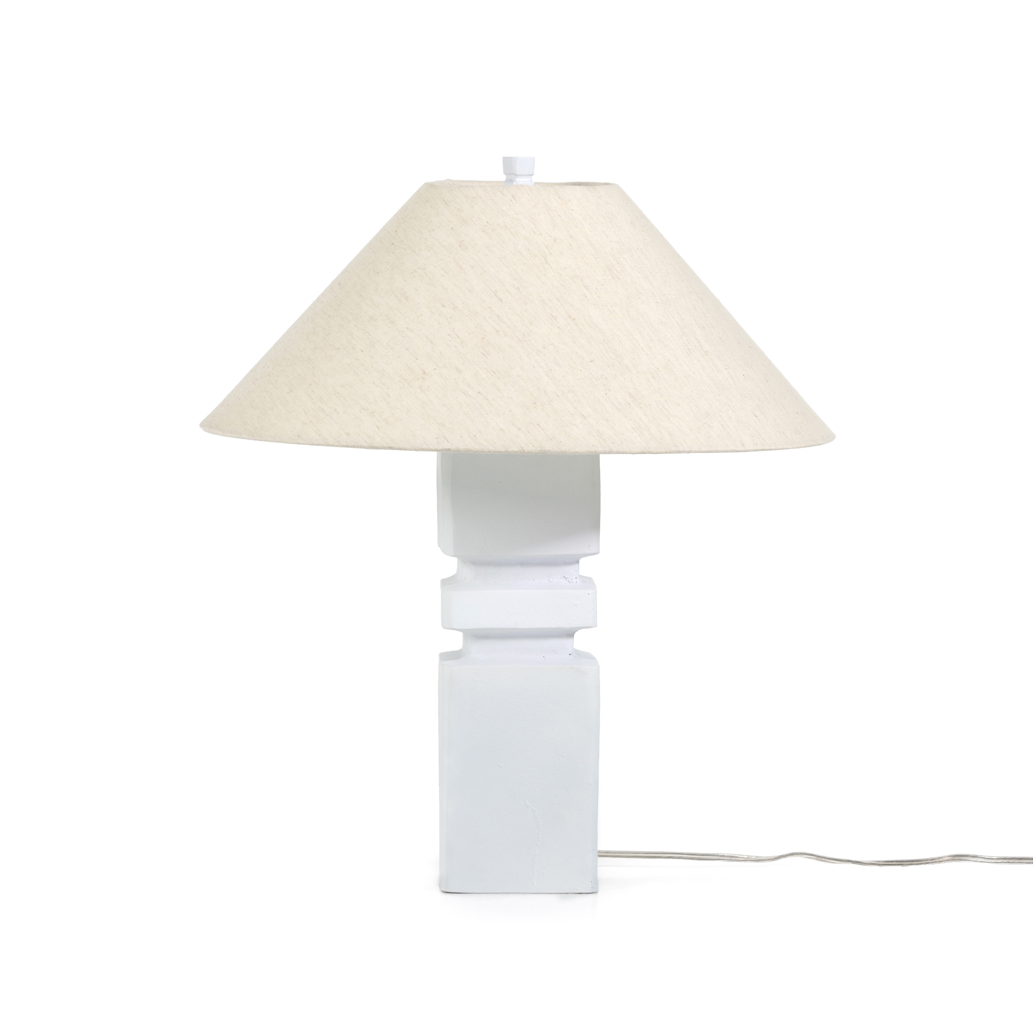 Renzo Table Lamp-Matte White Cast Alumn - Image 4