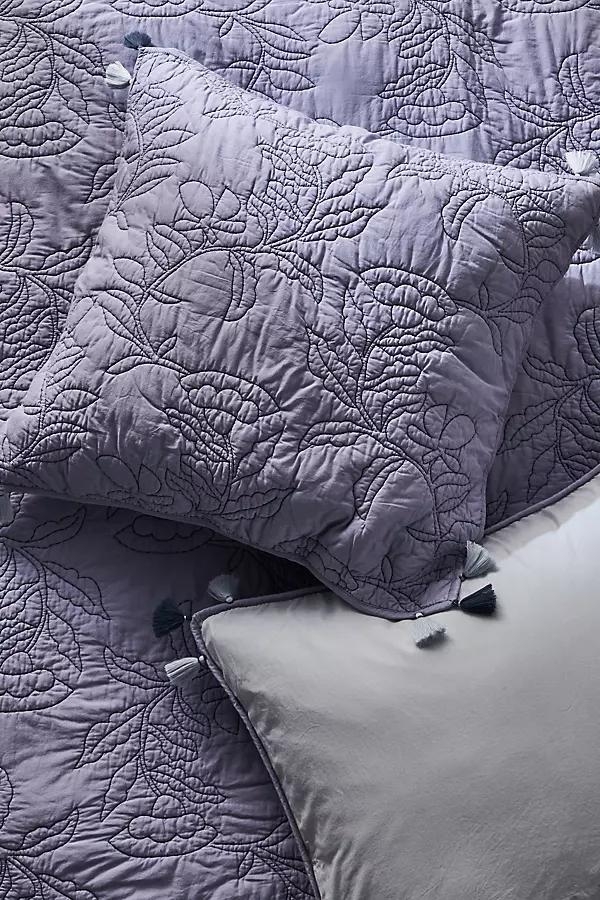 Embroidered Joaquin Euro Sham By Anthropologie in Purple Size EURO SHAM - Image 0