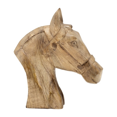 Wood Horse Head Sculpture - Image 0