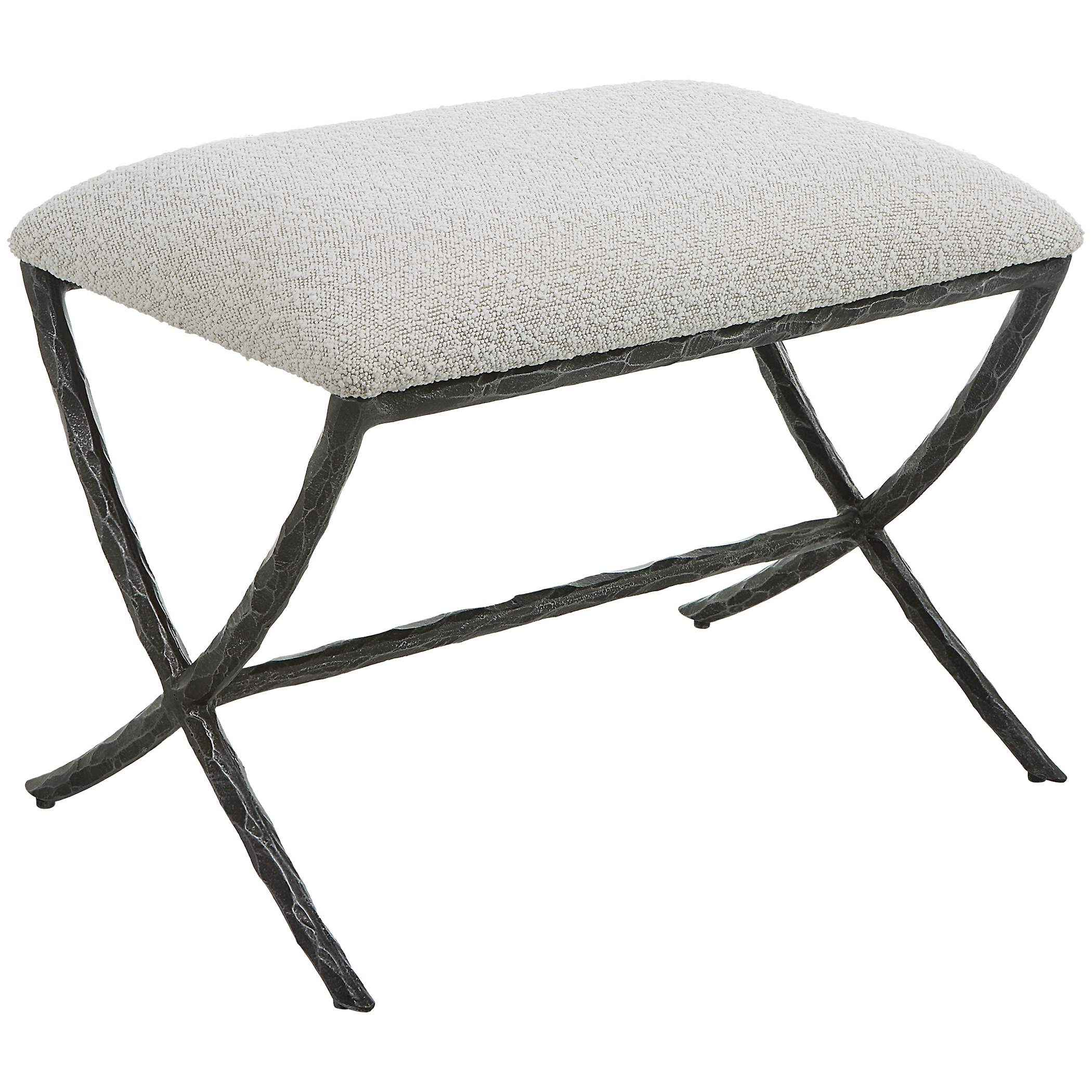 Brisby Gray Fabric Small Bench - Image 3
