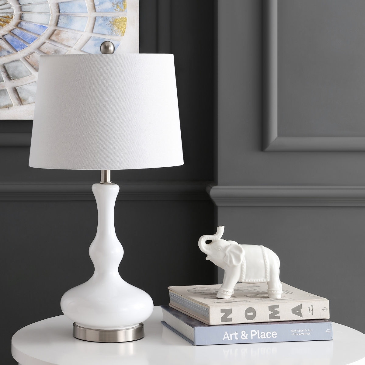 Kellen Table Lamp - White/Silver - Safavieh - Image 1