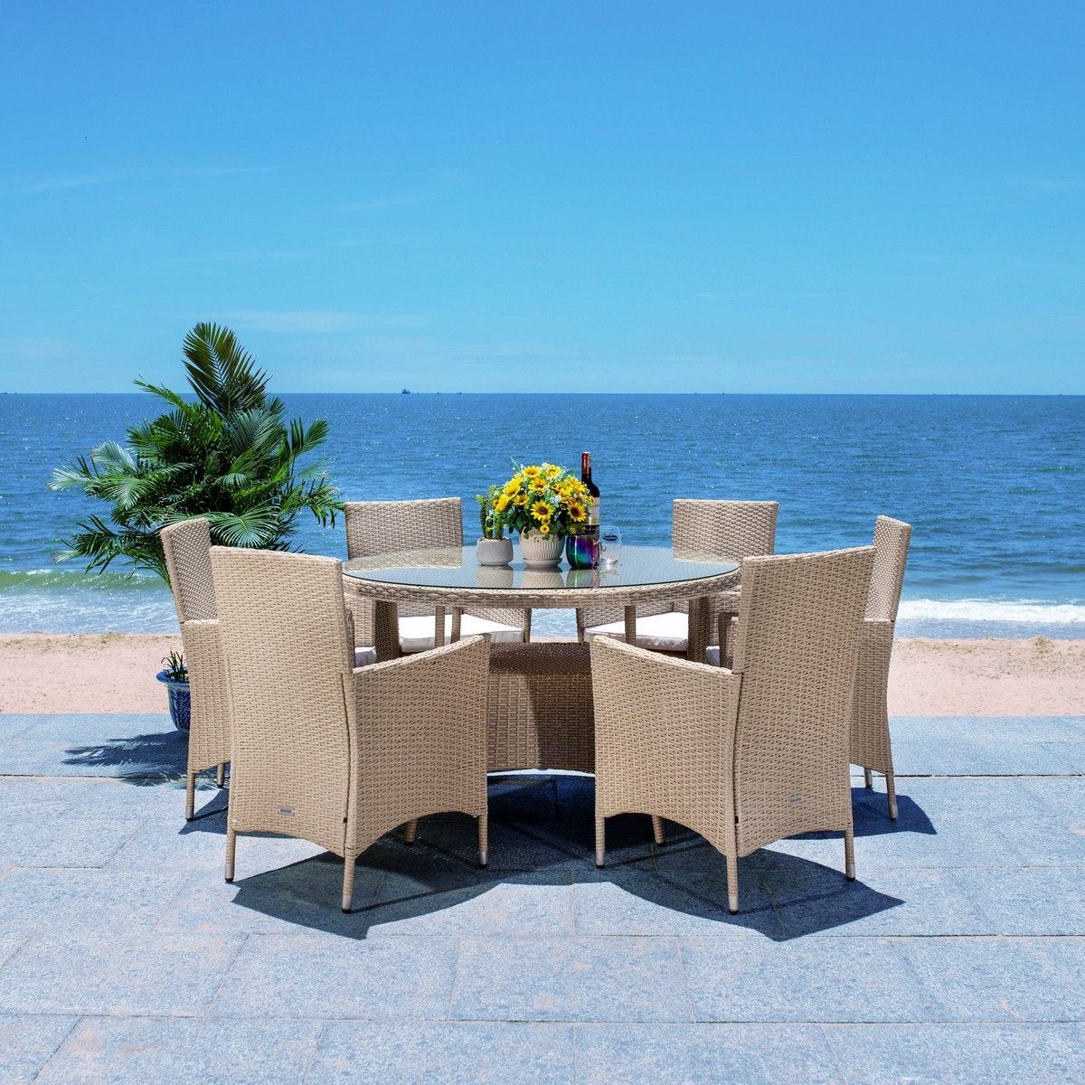 Challe Dining Set - Beige/White - Safavieh - Image 8