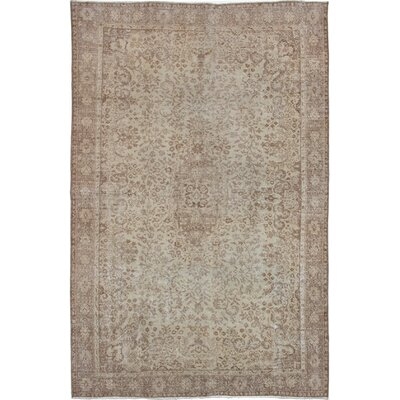 One-of-a-Kind Nida Hand-Knotted 1980s Keisari Brown 6'4" x 9'6" Wool Area Rug - Image 0