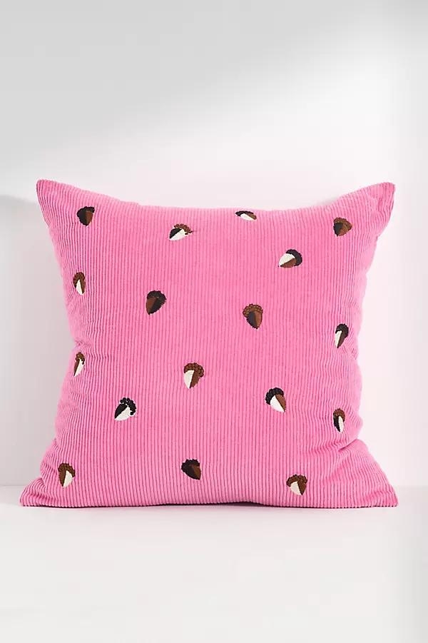 Velvet Corduroy Embroidered Icon Pillow - Image 0