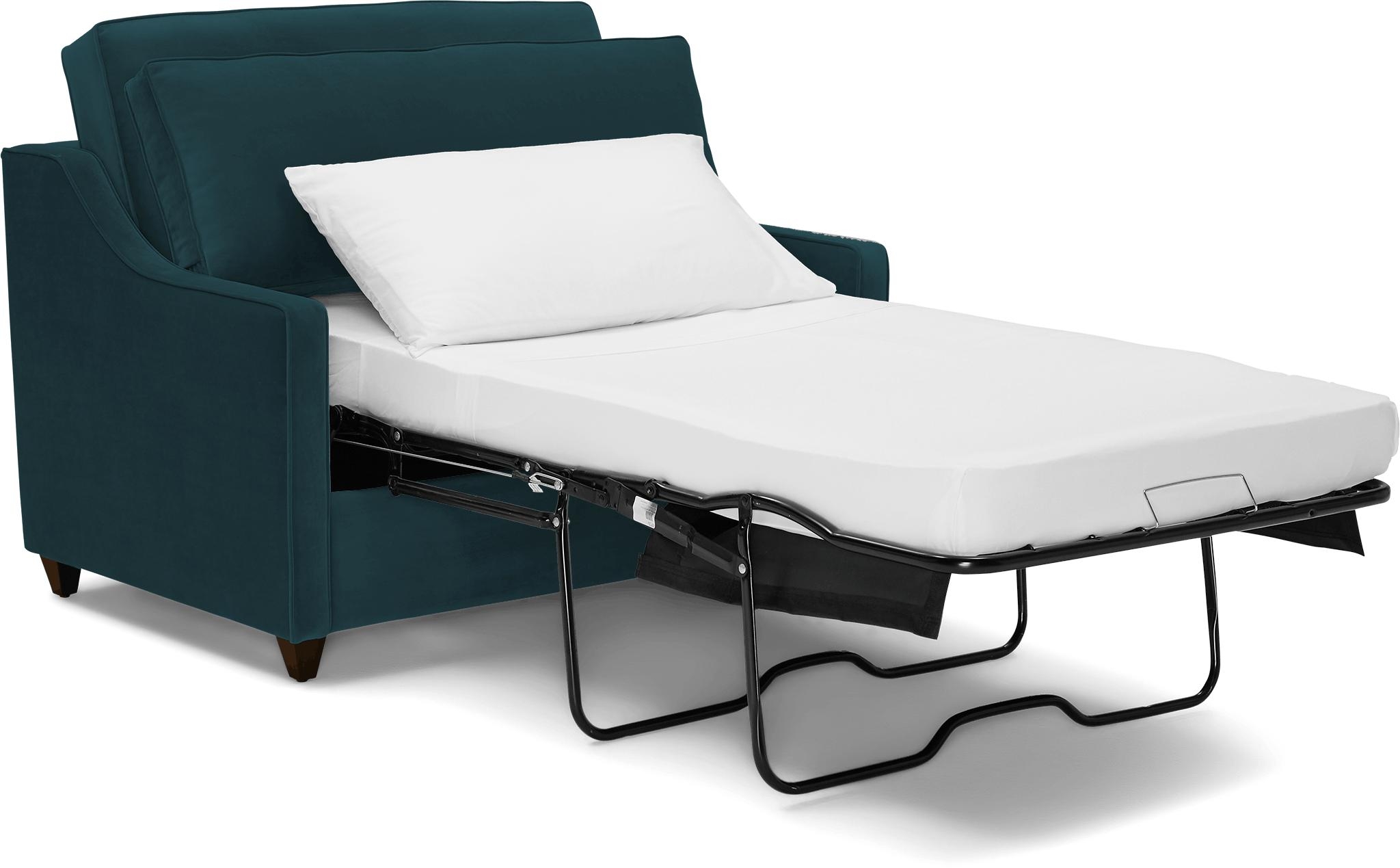 Blue Brooks Mid Century Modern Twin Sleeper Sofa - Cody Pacific - Mocha - Image 2