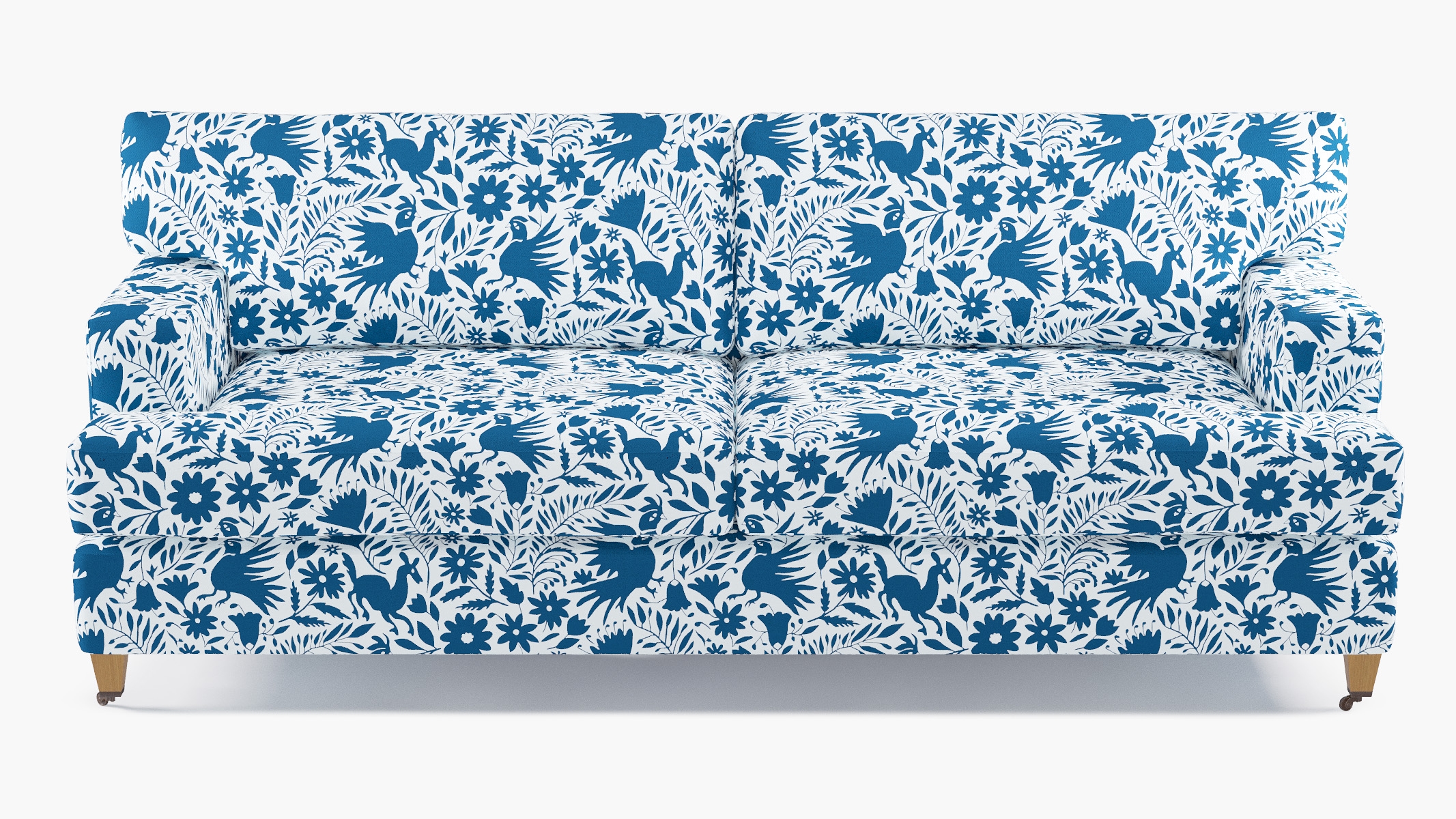 Classic Sofa, Cerulean Frida, Natural with Antique Brass Caster - Image 0