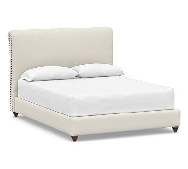 Chesterfield Upholstered Non-Tufted Bed, King, Performance Boucle Oatmeal - Image 0