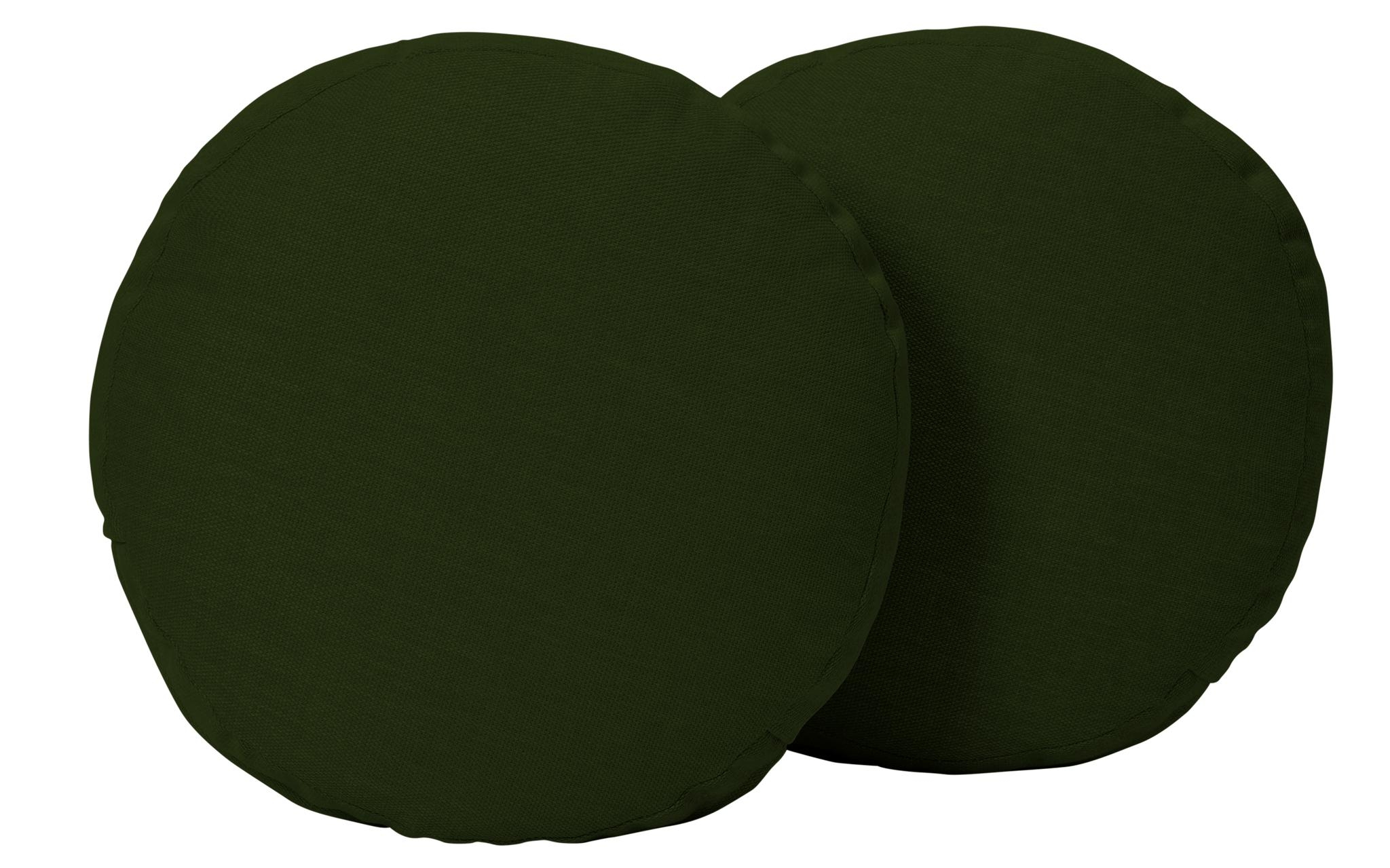 Green Decorative Mid Century Modern Round Pillows 16 x 16 (Set of 2) - Royale Forest - Image 0