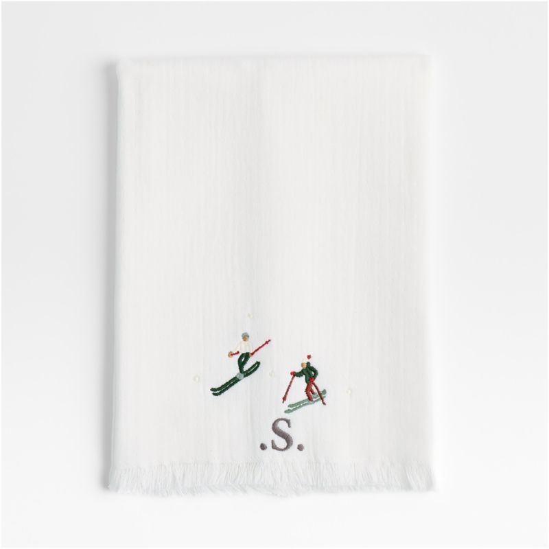 Holiday Snow Fun Sled and Snowball Guest Towel - Image 1