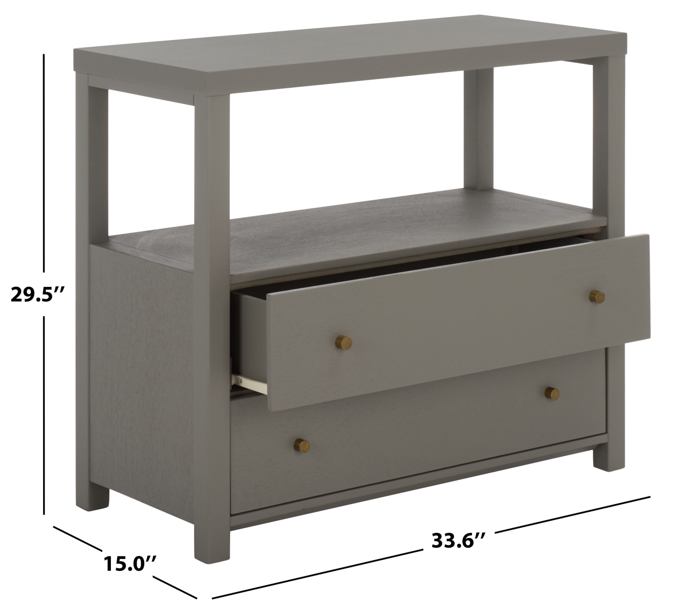 Ernest 2 Drawer 1 Shelf Chest - Grey - Image 9
