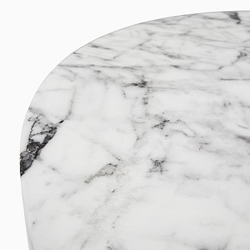 Marbled Drum Coffee Table, White, 32" Round - Image 1