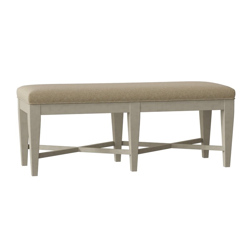 Fairfield Chair Malone Upholstered Bench Body Fabric: 8789 Barley, Leg Color: Charcoal - Image 0