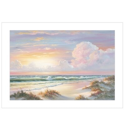 JAN240-"Golden Sunset On Crystal Cove" By Artisan Georgia Janisse, Ready To Hang Framed Print, - Image 0