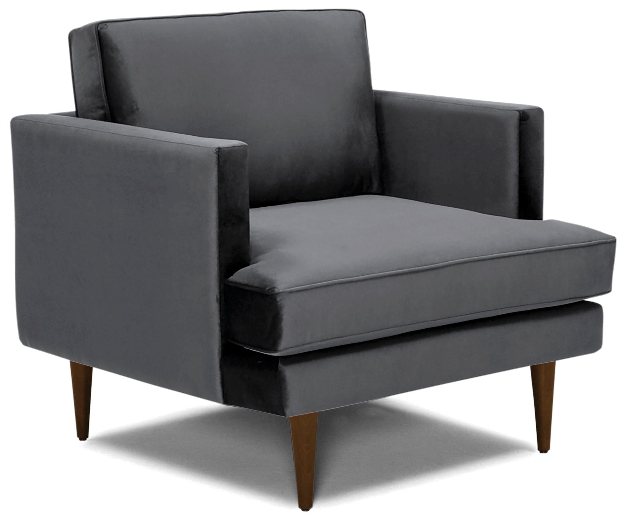 Gray Preston Mid Century Modern Chair - Essence Ash - Mocha - Image 1