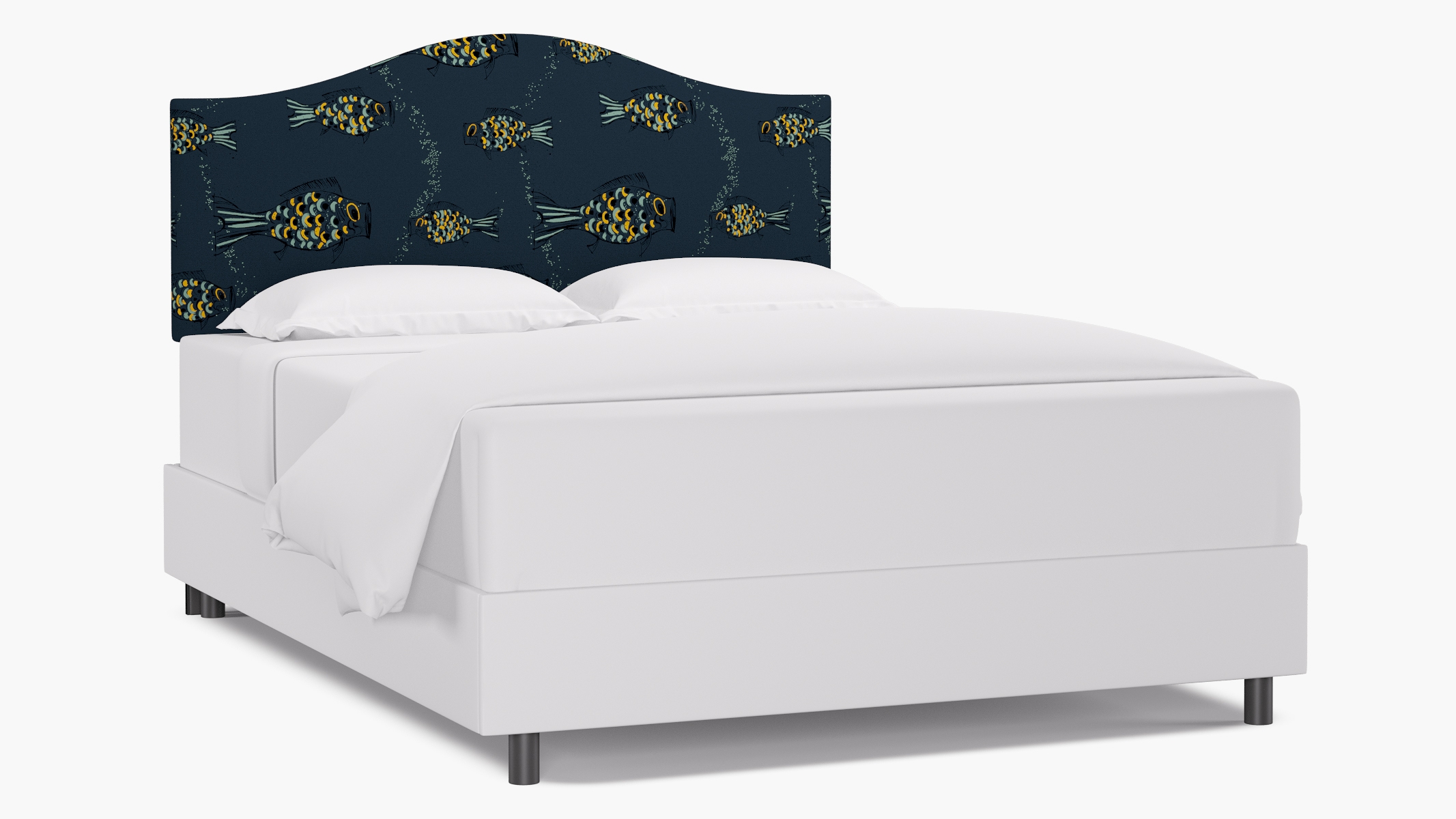 Camelback Headboard, Indigo Sakana, Queen - Image 0