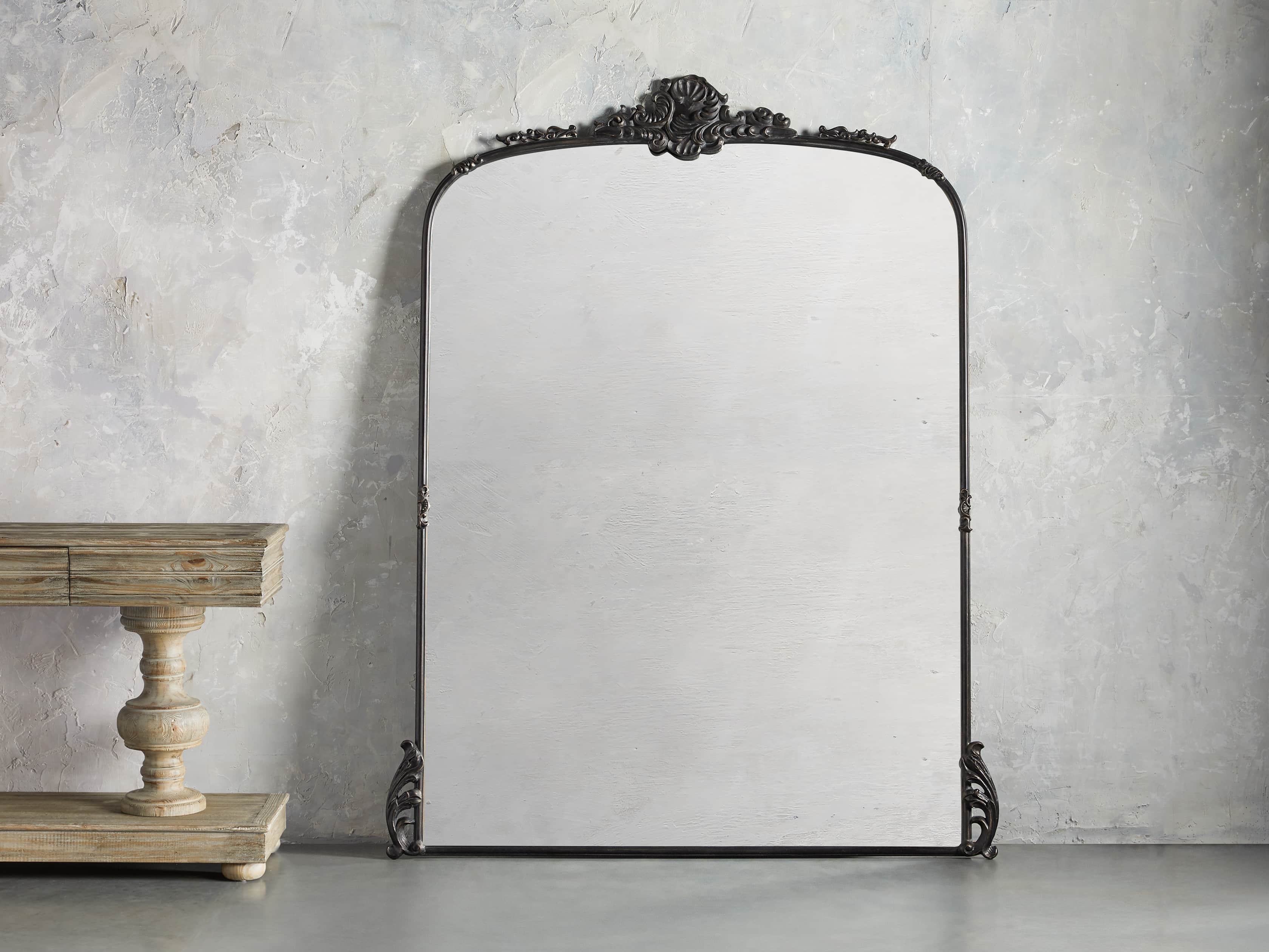 Amelie Grand Floor Mirror in Wood Black - Image 0