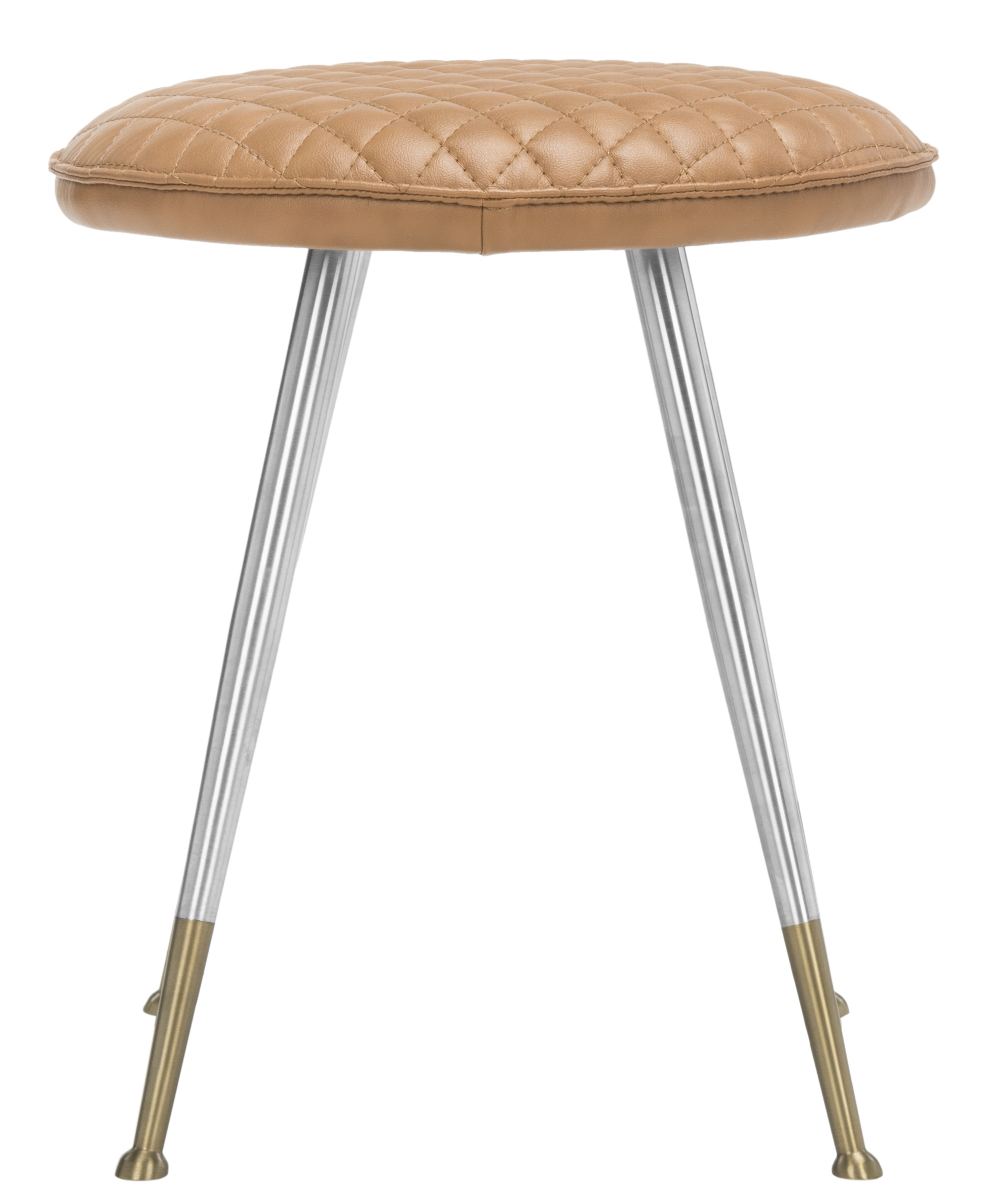 Brinley 30"H Mid Century Modern Stool - Mustard/Silver - Safavieh - Image 0