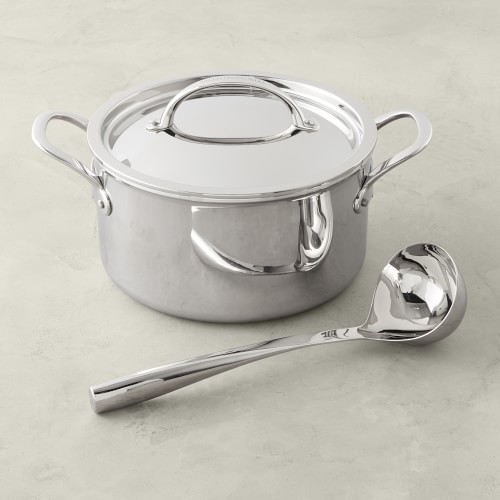 Williams Sonoma Thermo-Clad Stainless Steel Soup Pot with Ladle, 6-Qt. - Image 0