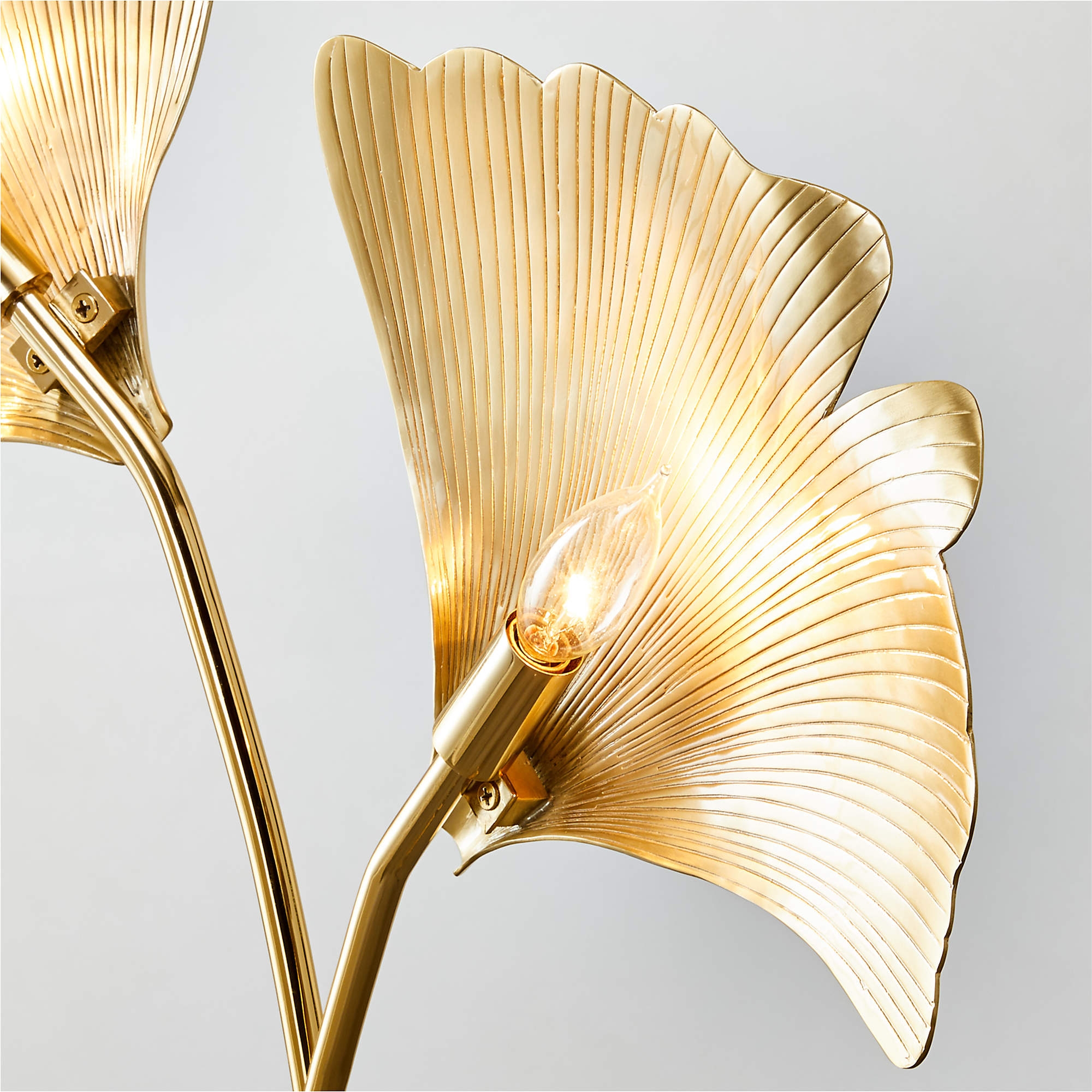 Ginkgo Brass Sculptural Floor Lamp - Image 1