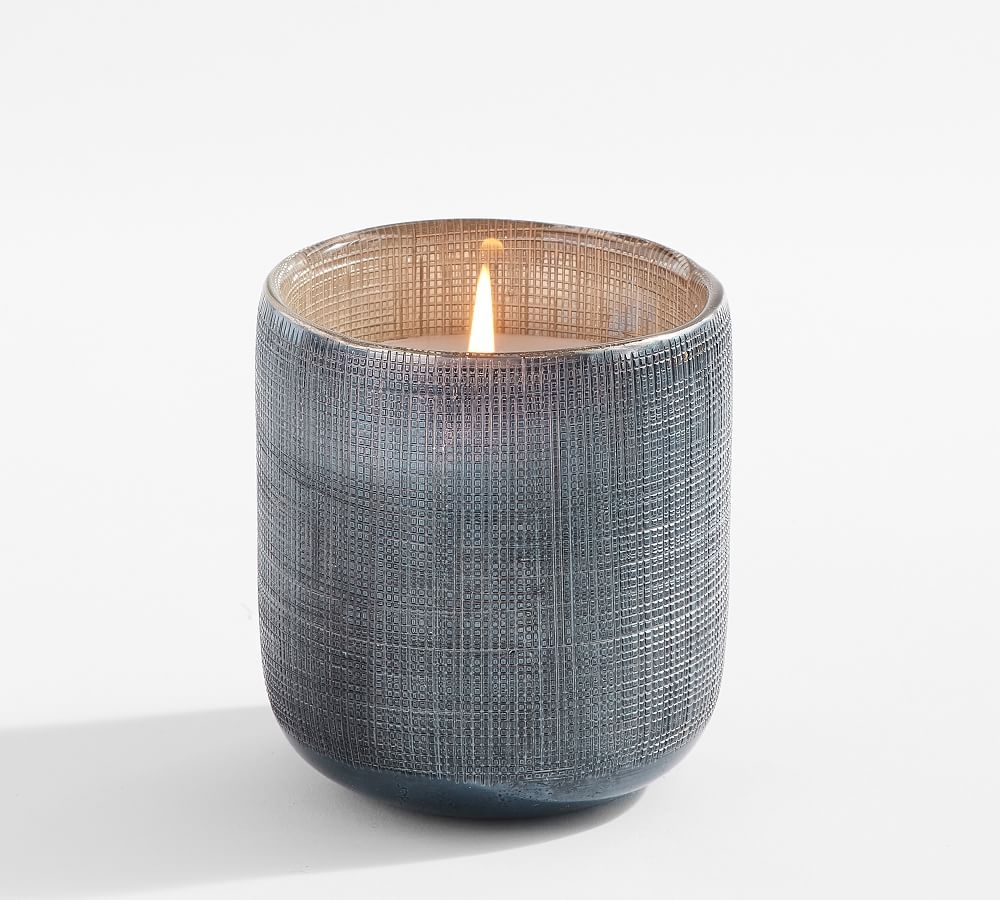 Texture Modern Glass Candle, Navy ,French Tuberose, Small 11.8Oz - Image 0