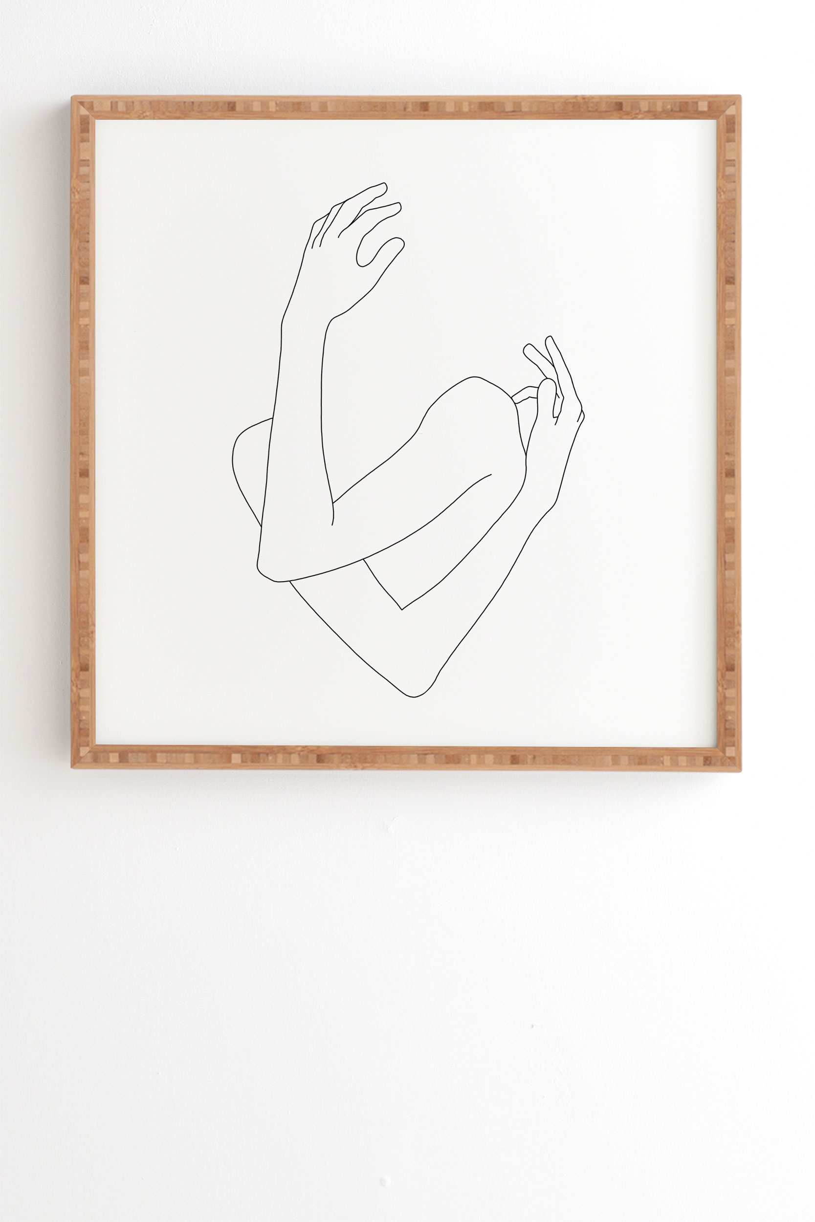 Crossed Arms Illustration Jill by The Colour Study - Framed Wall Art Bamboo 19" x 22.4" - Image 1